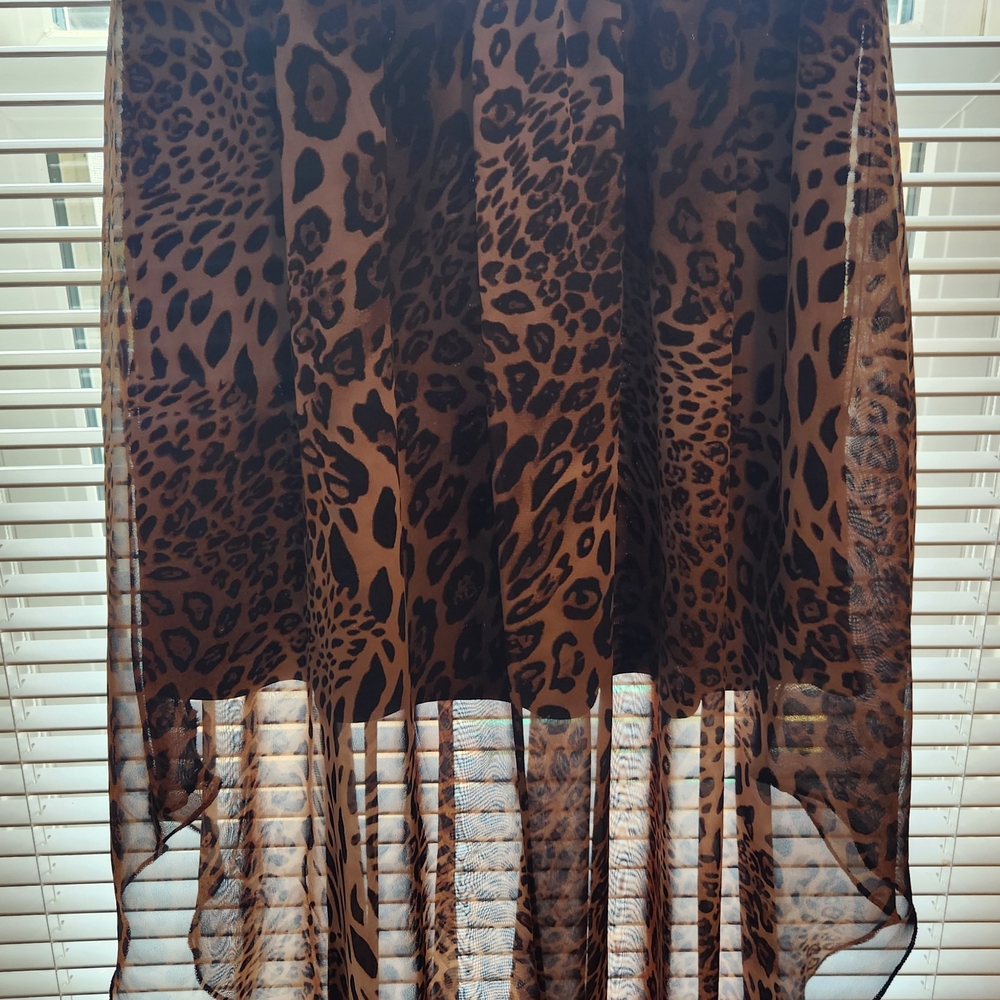 LUMINA SOL- Leopard Print Sheer Skirt
